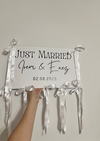 Helin arabası düğün arabası plakalık just married