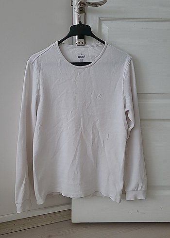 Mavi Erkek Beyaz Uzun Kollu Basic Sweatshirt