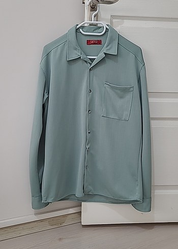 Yeşil Düğmeli Uzun Kollu Erkek Gömlek - Görsel 5