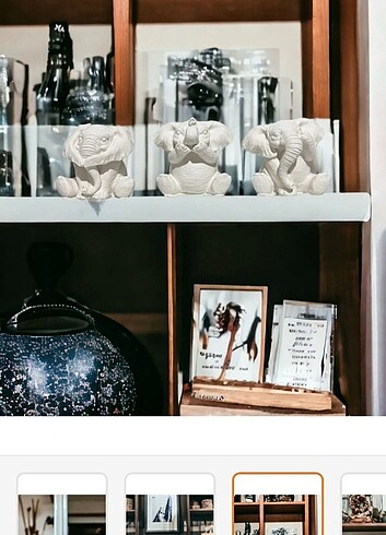  Beden beyaz Renk Beyaz 3lu Görmedim Duymadım Bilmiyorum fil biblo taş tozu
