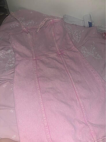 H&M H&M Tos pembe kot elbise