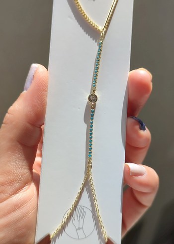 Turkuaz Zincir Detaylı şahmeran Kadın El Zinciri - Görsel 8