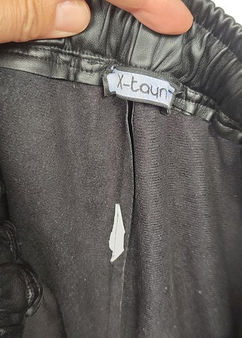 Kadın Siyah Deri Midi pant - Görsel 13