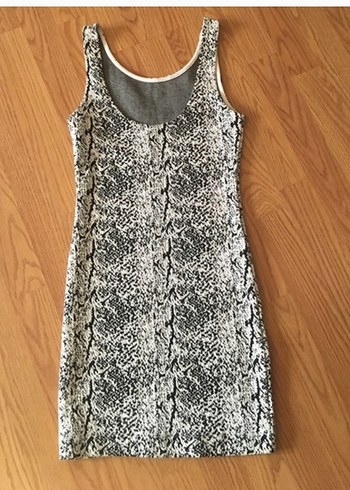 Kadın Gri Yılan Desenli kısa Elbise - Görsel 4