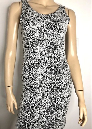 Kadın Gri Yılan Desenli kısa Elbise - Görsel 2