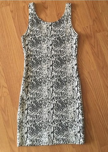 Kadın Gri Yılan Desenli kısa Elbise - Görsel 5