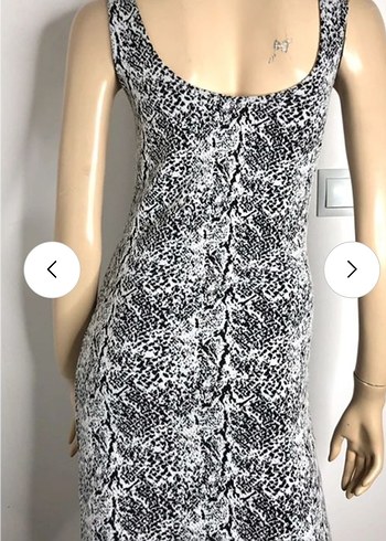 Kadın Gri Yılan Desenli kısa Elbise - Görsel 3