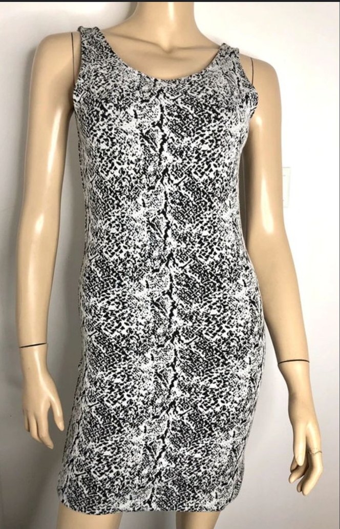 Kadın Gri Yılan Desenli kısa Elbise - Görsel 2