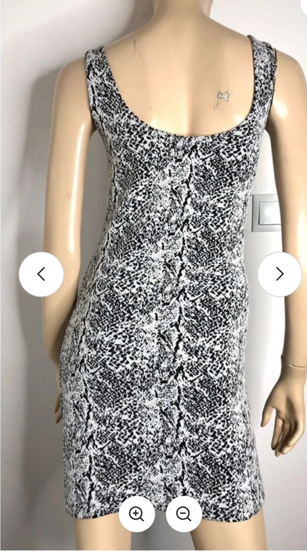 Kadın Gri Yılan Desenli kısa Elbise - Görsel 3