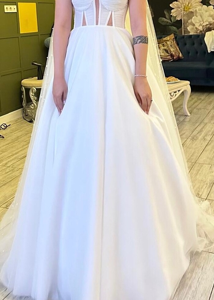 Haute Couture Özel Tasarım Inci Detaylı Gelinlik - Görsel 5