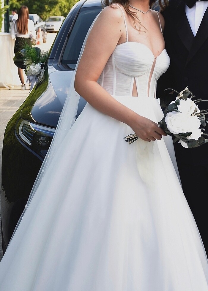 Haute Couture Özel Tasarım Inci Detaylı Gelinlik - Görsel 2