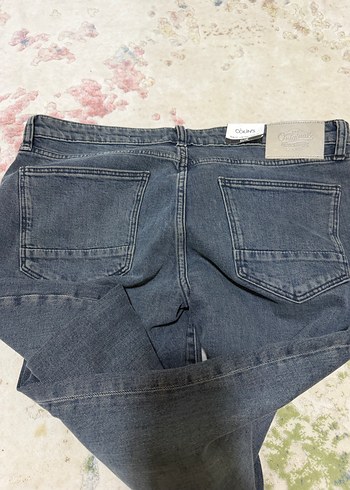 Düğmeli Gri Kadın Denim Pantolon - Görsel 3