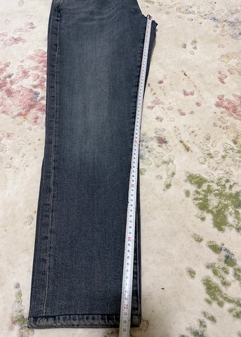 Düğmeli Gri Kadın Denim Pantolon - Görsel 8