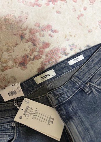 Düğmeli Gri Kadın Denim Pantolon - Görsel 4