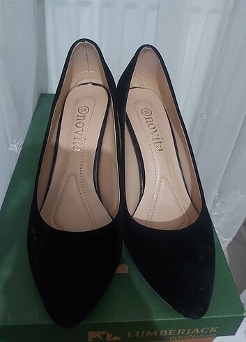 38 Beden Siyah süet stiletto