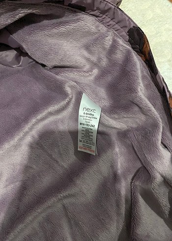 6-9 ay Kürklü Kapüşonlu Mor Leopar Desenli Bebek Tulumu - Görsel 2