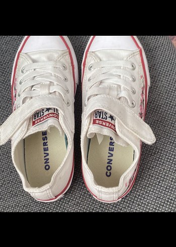 Kız Çocuk Beyaz Bağcıklı Cırt Cırtlı Spor Ayakkabı - Görsel 2