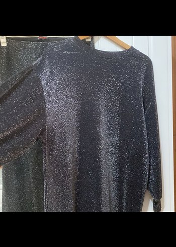 Gri Uzun Kollu Salaş Kadın Abiye takım - Görsel 6