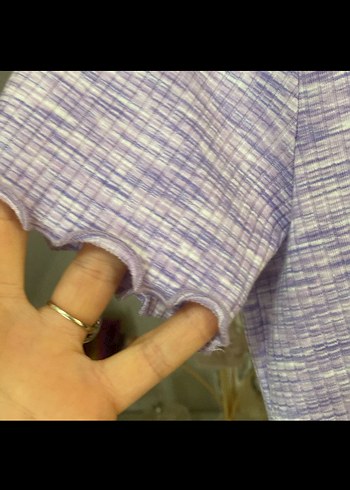 Mor Kısa Kollu Midi Elbise - Görsel 5