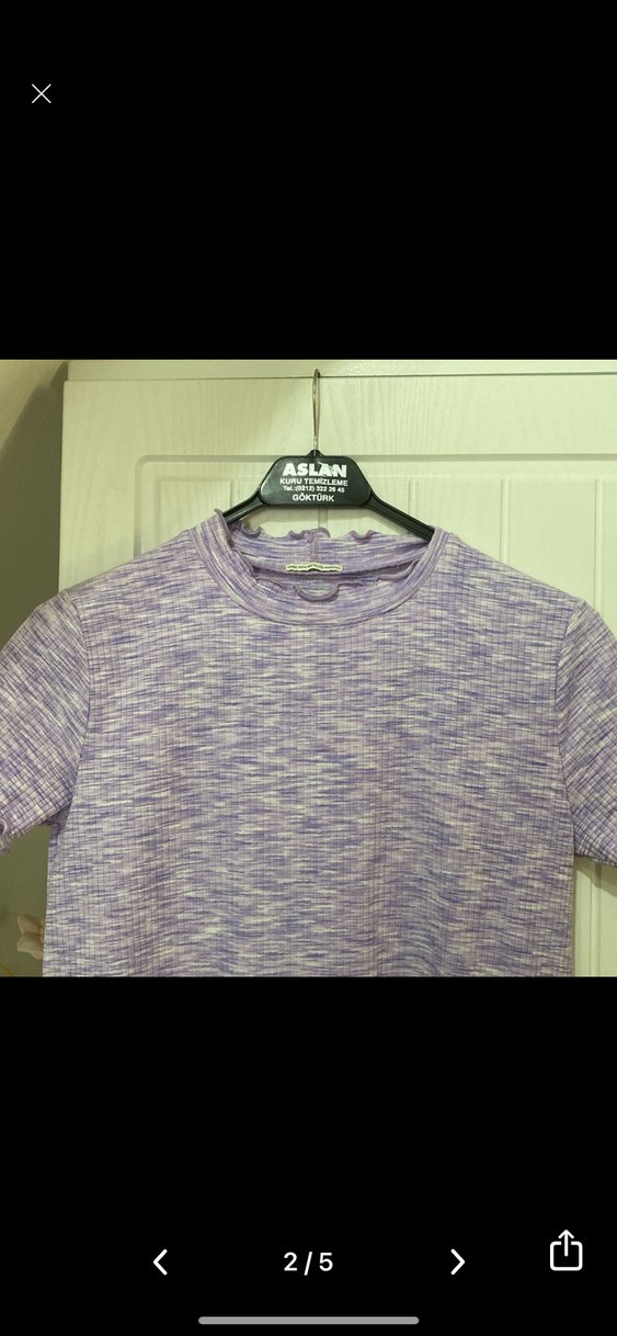 Mor Kısa Kollu Midi Elbise - Görsel 4