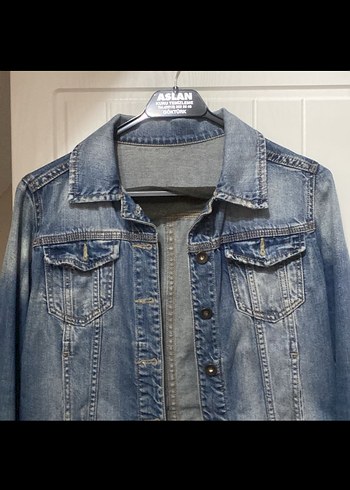 Kadın Mavi Bağlama Desenli Denim Ceket - Görsel 2