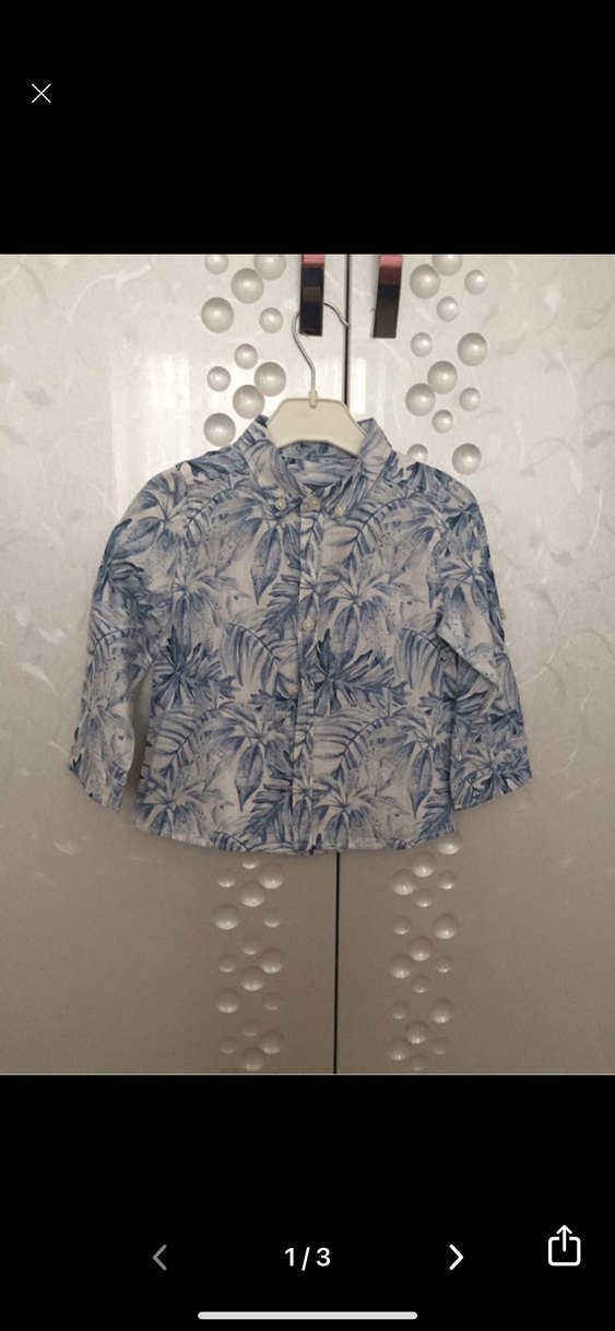 Uzun Kollu Erkek Gömlek Mavi Batik Desenli - Görsel 4