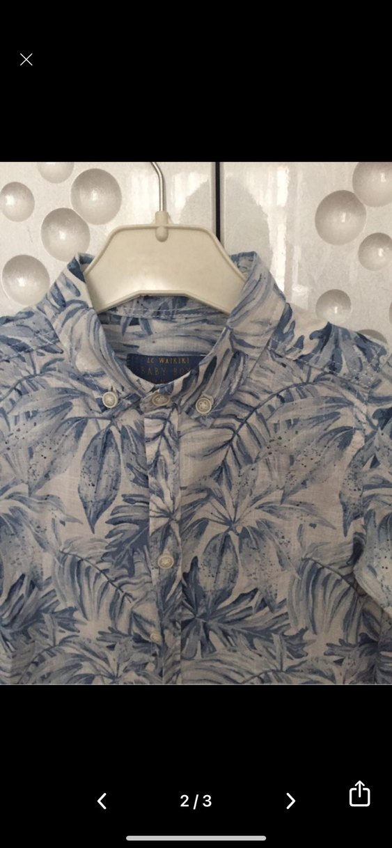 Uzun Kollu Erkek Gömlek Mavi Batik Desenli - Görsel 2