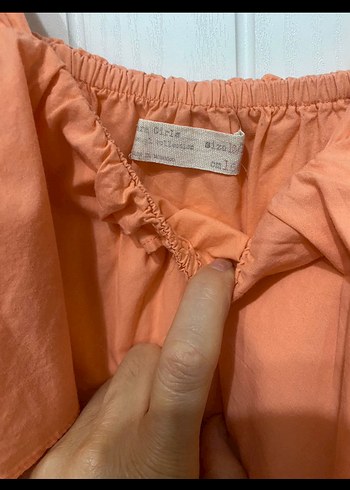 Pembe Keten Salaş Mini Bluz Fırfırlı - Görsel 3