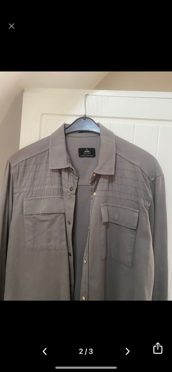 Gri Uzun Kollu Erkek Keten Gömlek - Görsel 2