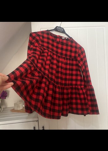 Ekoseli çocuk bluz - Görsel 4