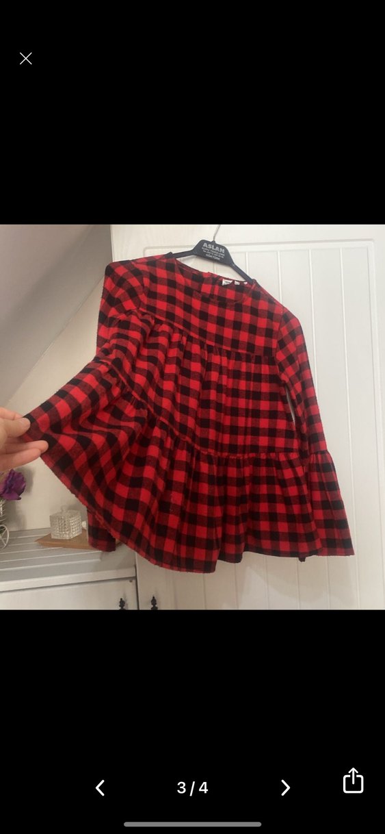 Ekoseli çocuk bluz - Görsel 4