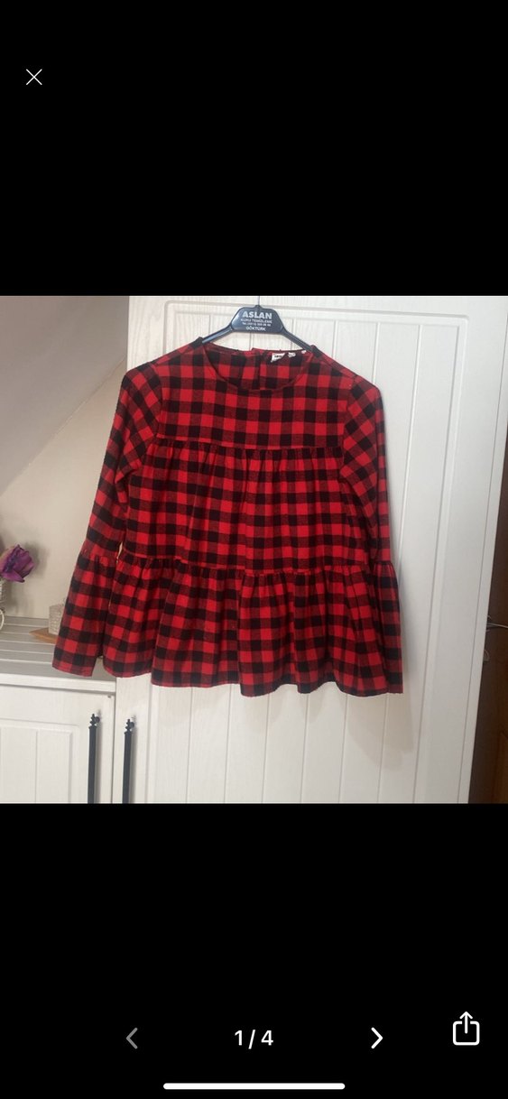 Ekoseli çocuk bluz - Görsel 2