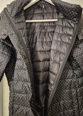 Düğmeli Siyah Kadın şişme mont - Görsel 4