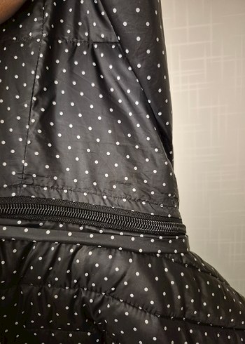 Düğmeli Siyah Kadın şişme mont - Görsel 7