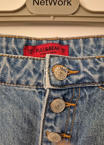 xl Beden Düğmeli Mini Mavi Kadın Denim Şort