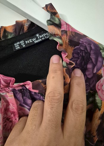 Uzun Kollu Fırfırlı Mini Bohem Elbise - Görsel 4