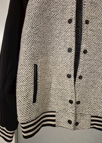 Gri Kadın Bomber Ceket, Rahat Kesim, Uzun Kollu - Görsel 3