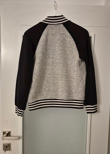 Gri Kadın Bomber Ceket, Rahat Kesim, Uzun Kollu - Görsel 6