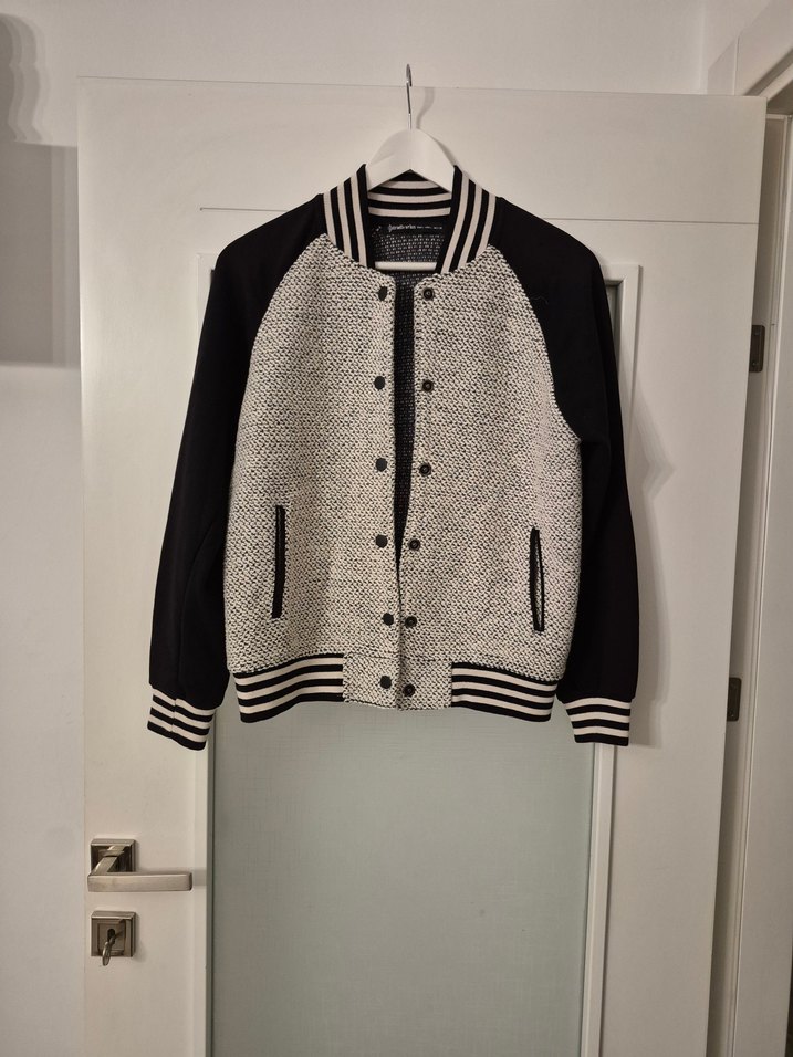 Gri Kadın Bomber Ceket, Rahat Kesim, Uzun Kollu - Görsel 2