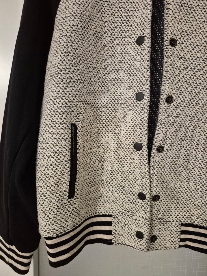 Gri Kadın Bomber Ceket, Rahat Kesim, Uzun Kollu - Görsel 3