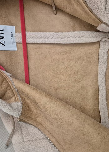 Bej Kapüşonlu Fermuarlı Kadın Ceket - Görsel 8