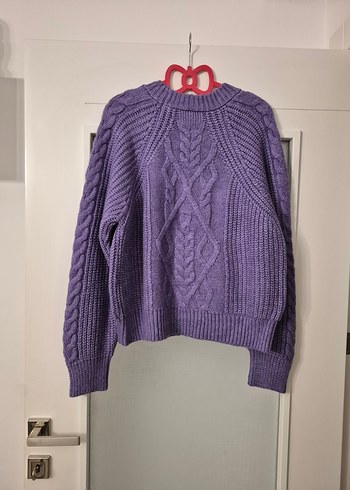 Mor Örgü Kadın Triko Kazak - Görsel 6