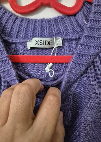 Mor Örgü Kadın Triko Kazak - Görsel 5