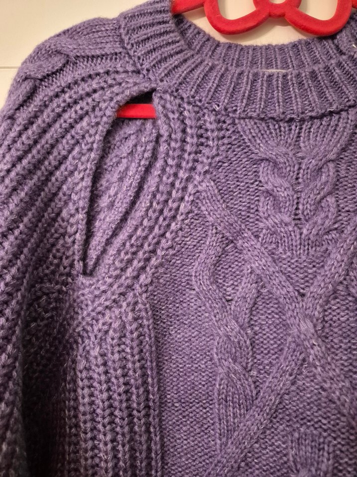Mor Örgü Kadın Triko Kazak - Görsel 4