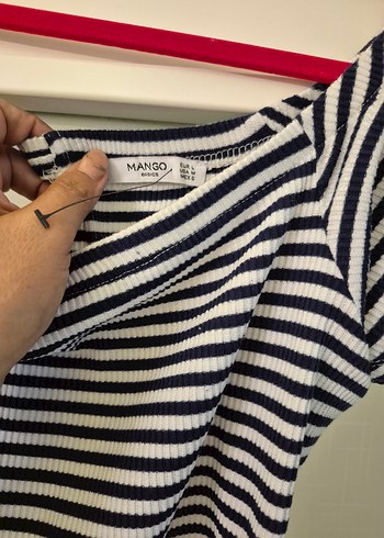 Çizgili Kayık Yaka tshirt - Görsel 5