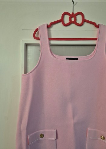 Pembe Mini Kolsuz Elbise - Görsel 5