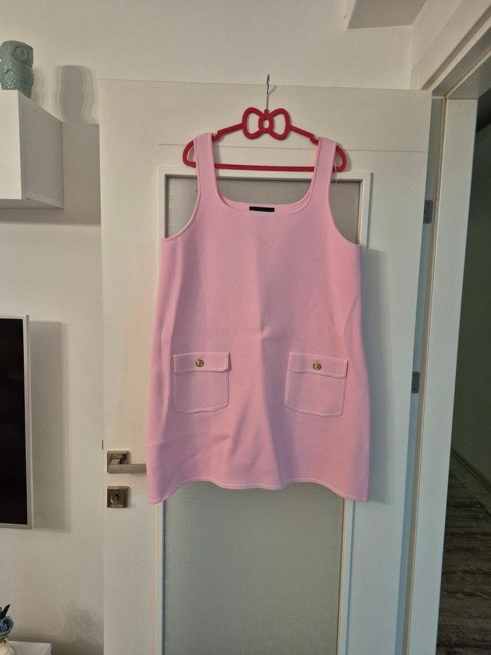 Pembe Mini Kolsuz Elbise - Görsel 3