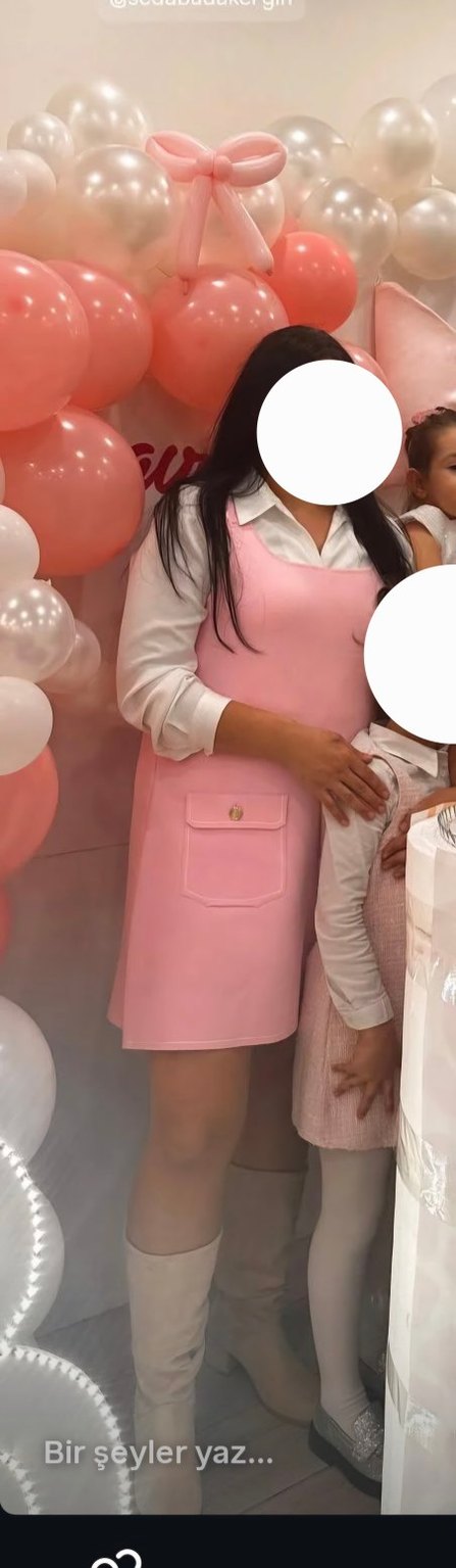 Pembe Mini Kolsuz Elbise - Görsel 2