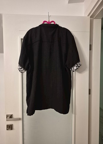 Siyah Salaş Kısa Kollu Gömlek - Görsel 8