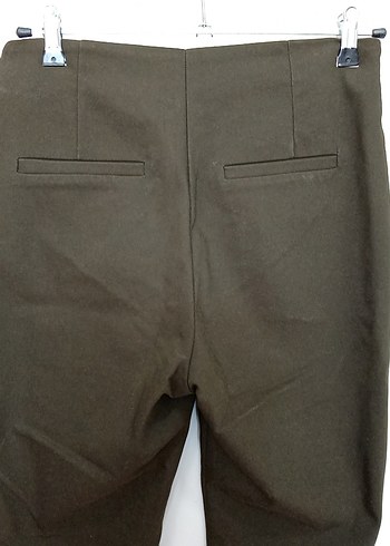 Kadın haki Midi Kumaş Pantolon - Görsel 7